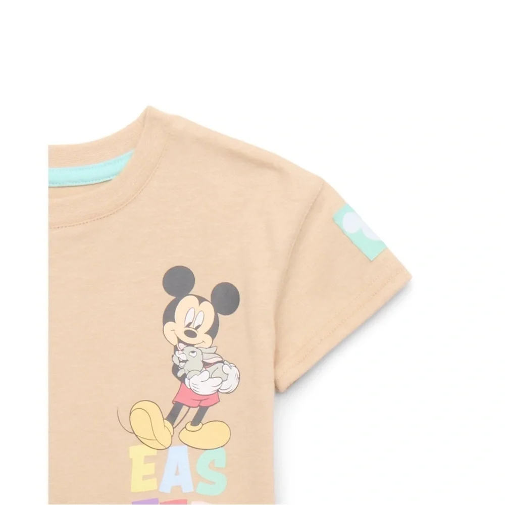 New MICKEY MOUSE KIDS TODDLERS EASTER SHIRT AND SHORT SET SUMMER Egg Minnie